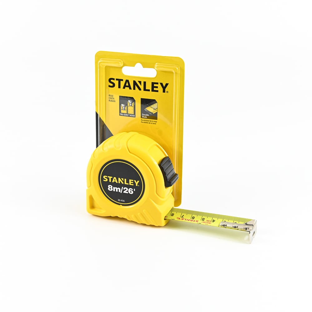 SKI - สกี จำหน่ายสินค้าหลากหลาย และคุณภาพดี | STANLEY 30-456N-21-109 ตลับเมตรพลาสติกสีเหลือง 8 ม. Global Tapes (SPE) 